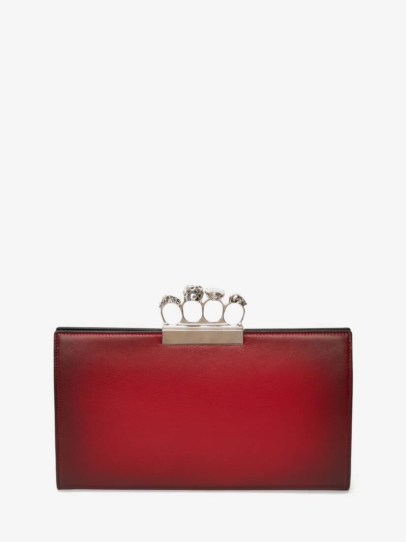 Jewelled Flat Pouch in Red - 3