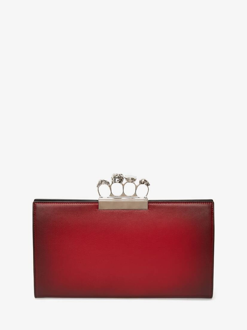 Jewelled Flat Pouch in Red 3