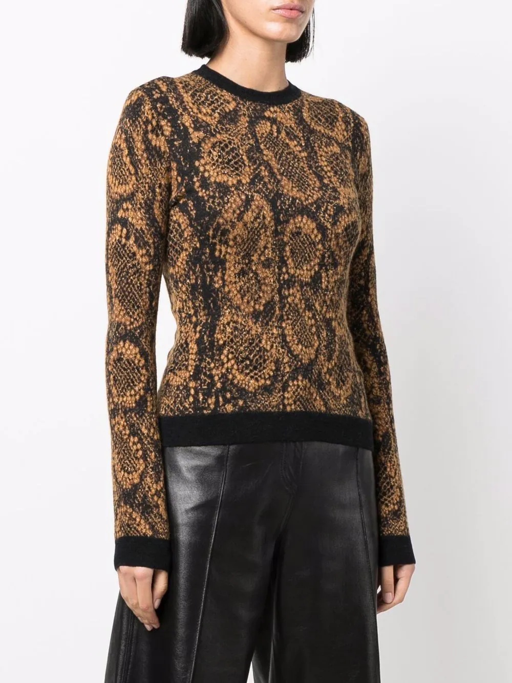 snake-effect jacquard jumper - 9