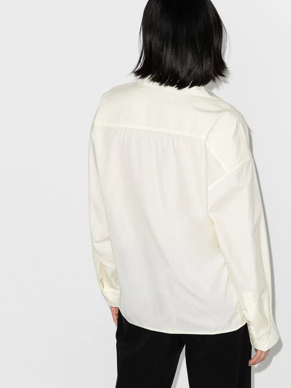 ruched-detail wraparound shirt - 3