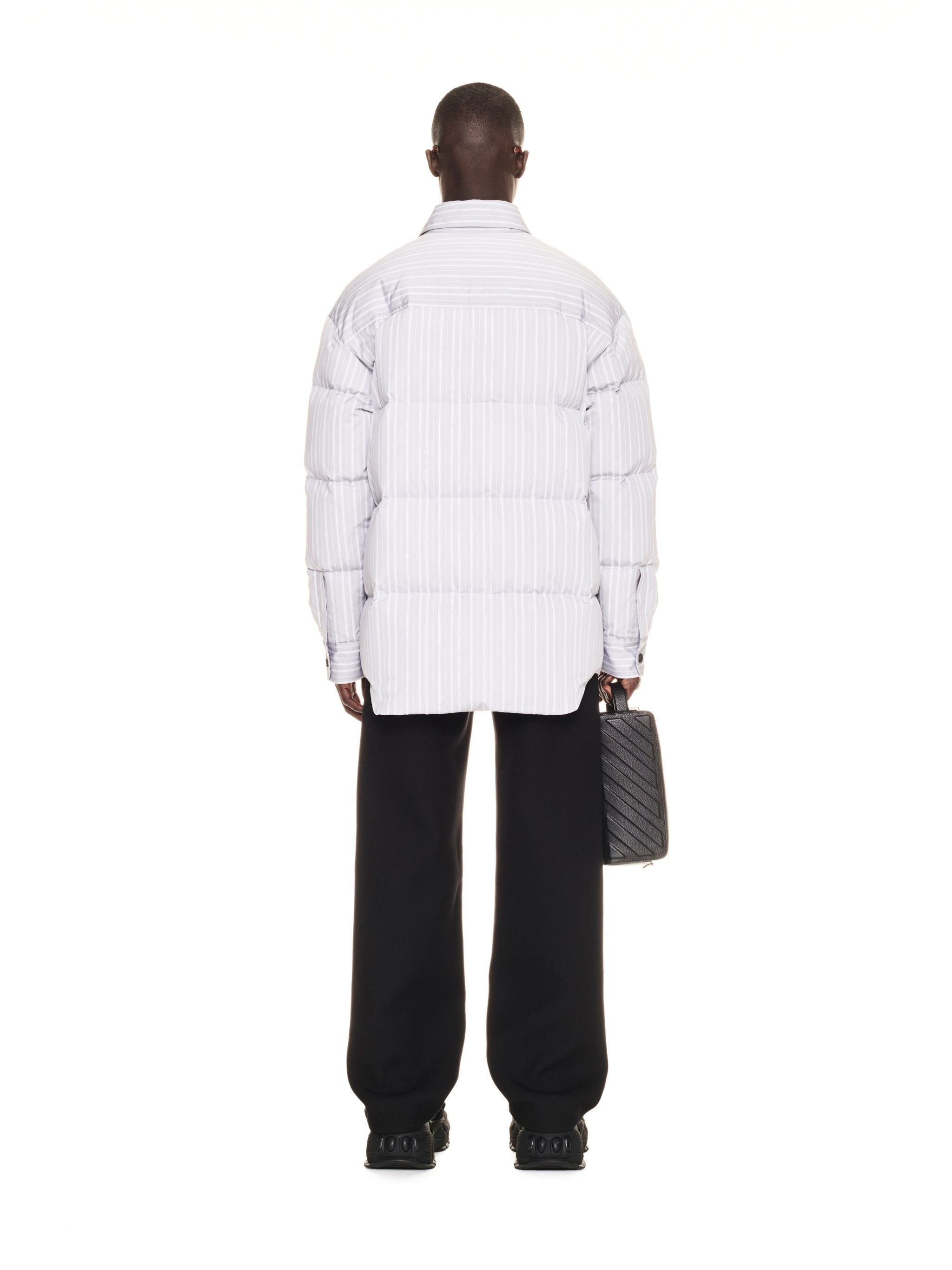 Ow Emb Cot Stripe Shirt Puff Light Grey - 4