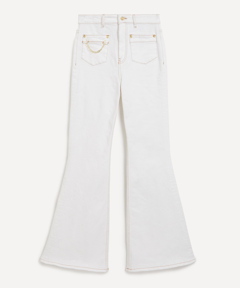 White Denim Goddi Flared Jeans 1