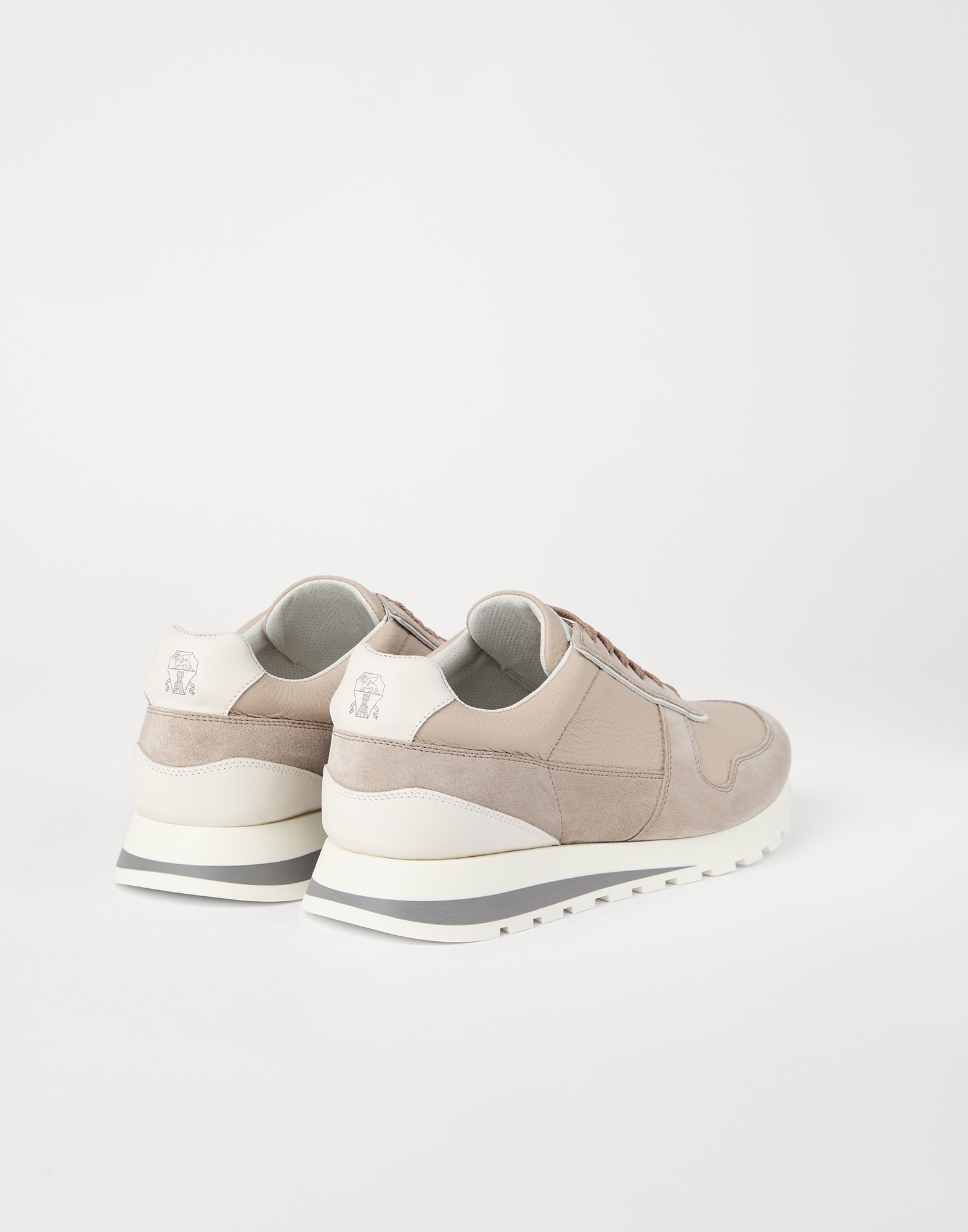 Washed suede and calfskin runners - 2