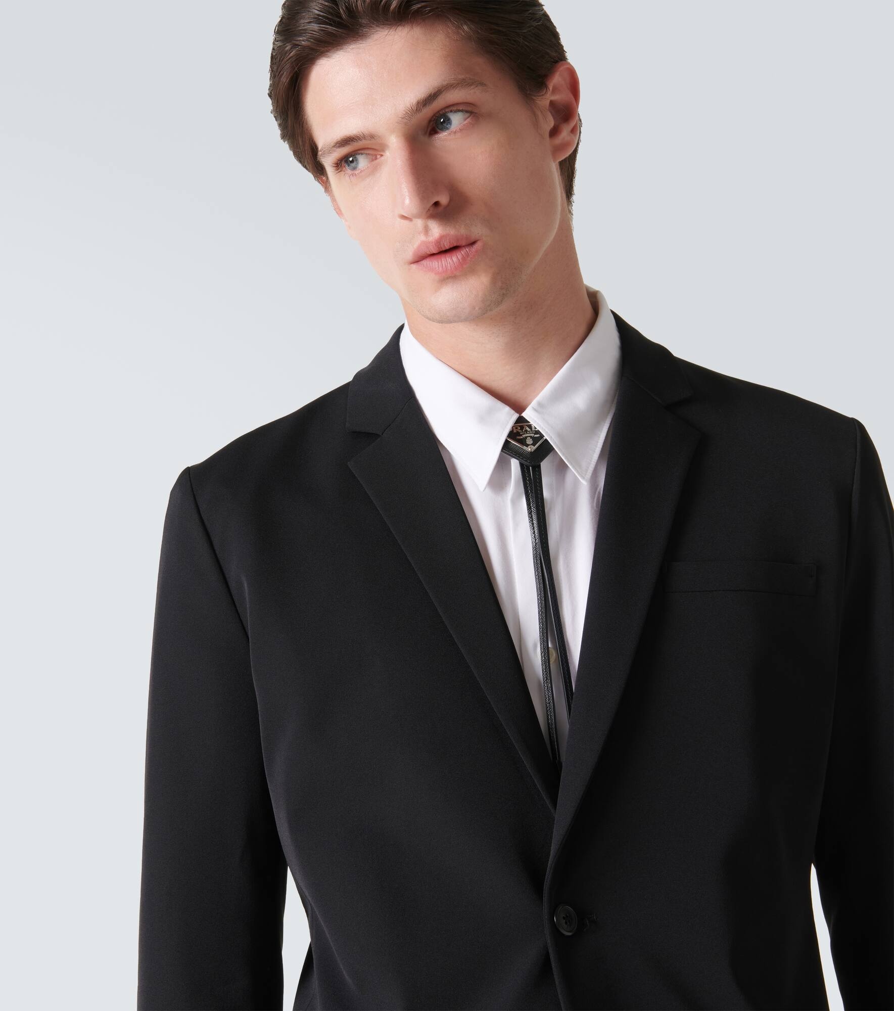Saffiano triangle bolo tie with logo - 2