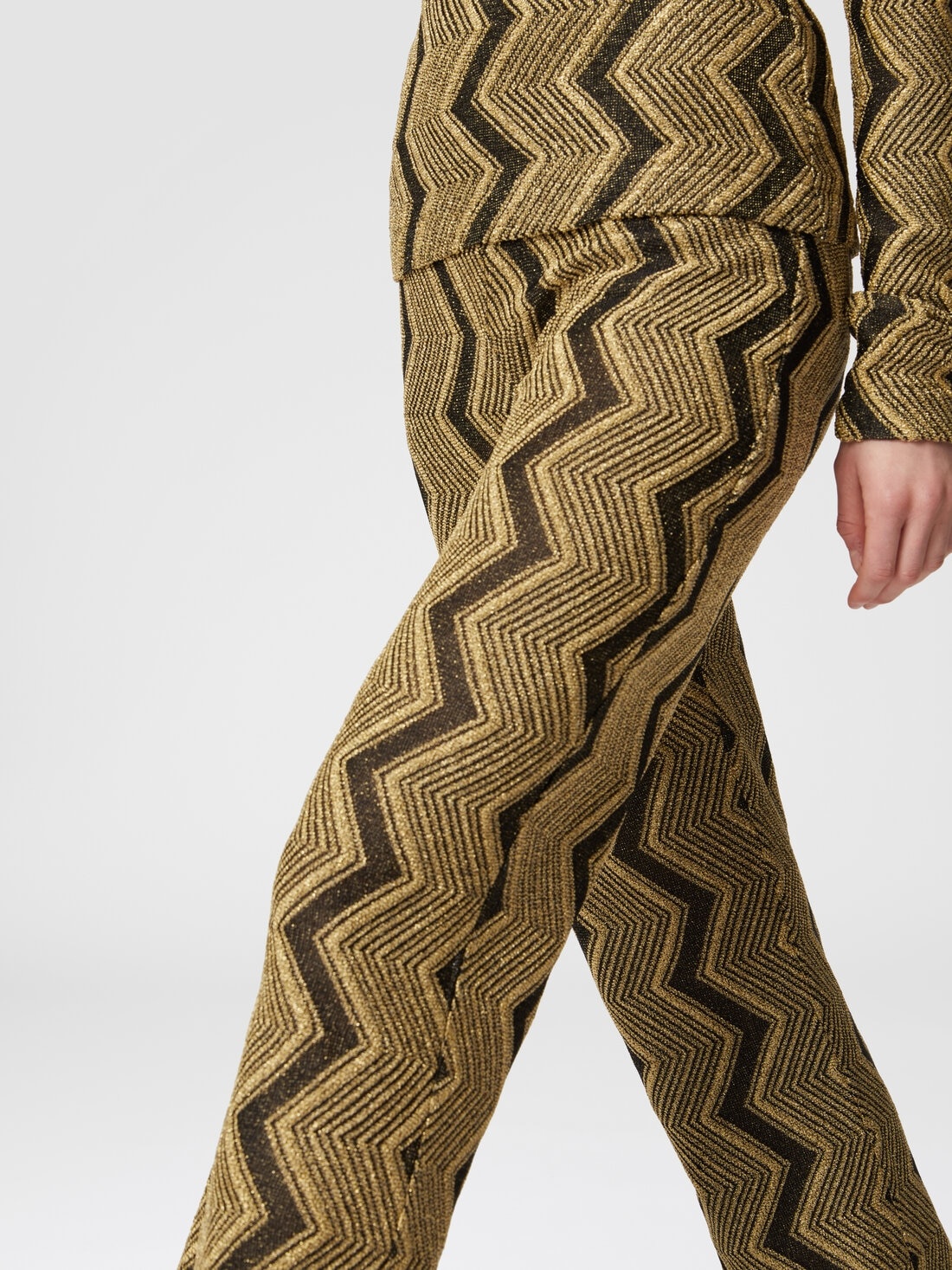 Flare trousers in zig zag lamé viscose - 5