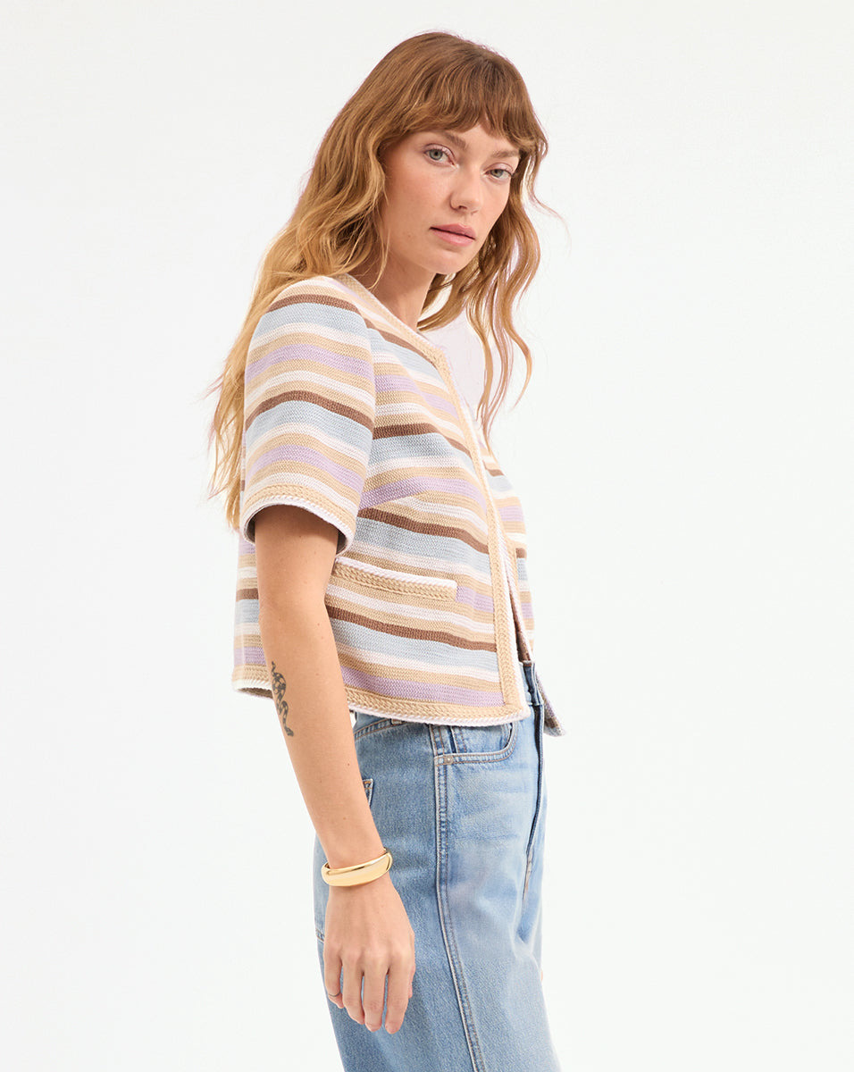 WYATT KNIT SHORT-SLEEVE JACKET - 4