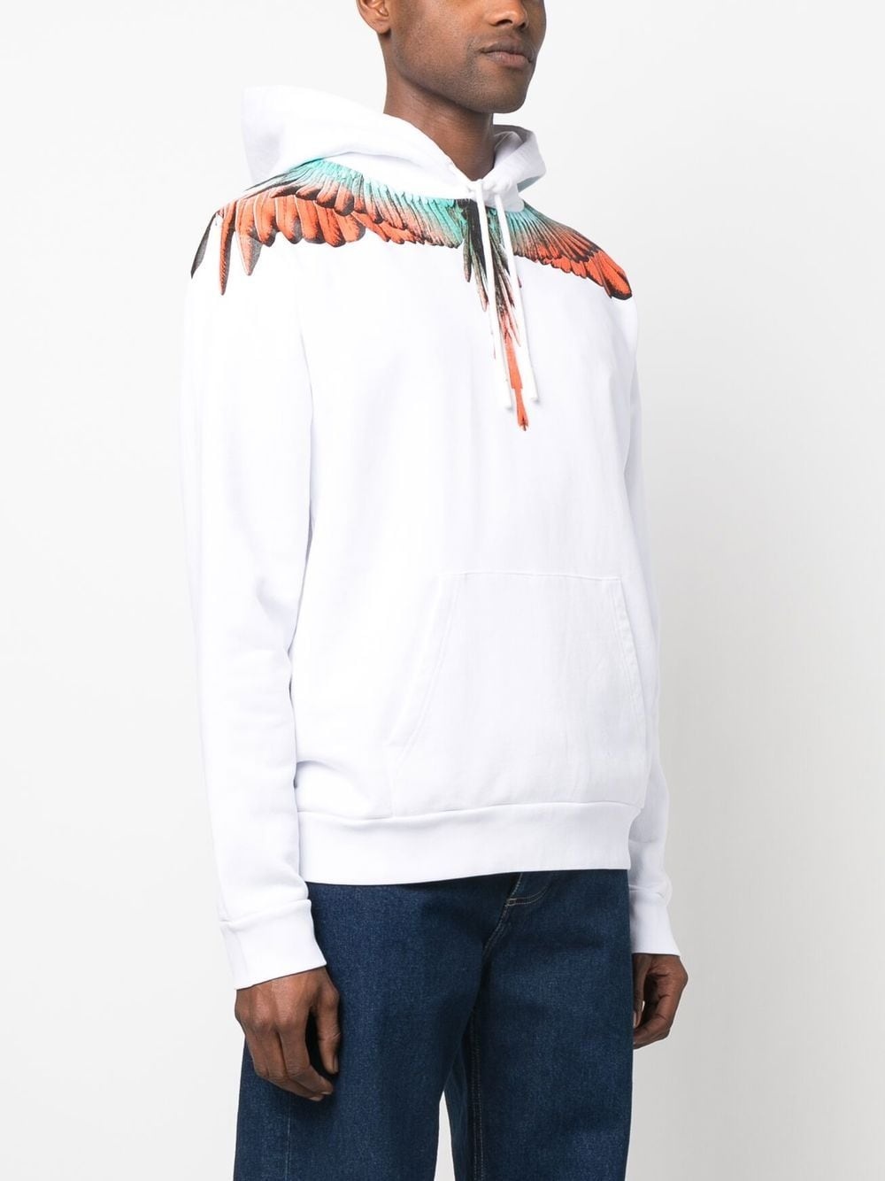 wing-print organic-cotton hoodie - 3