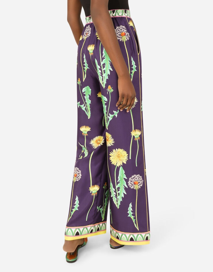 Floral-print twill pajama pants - 5