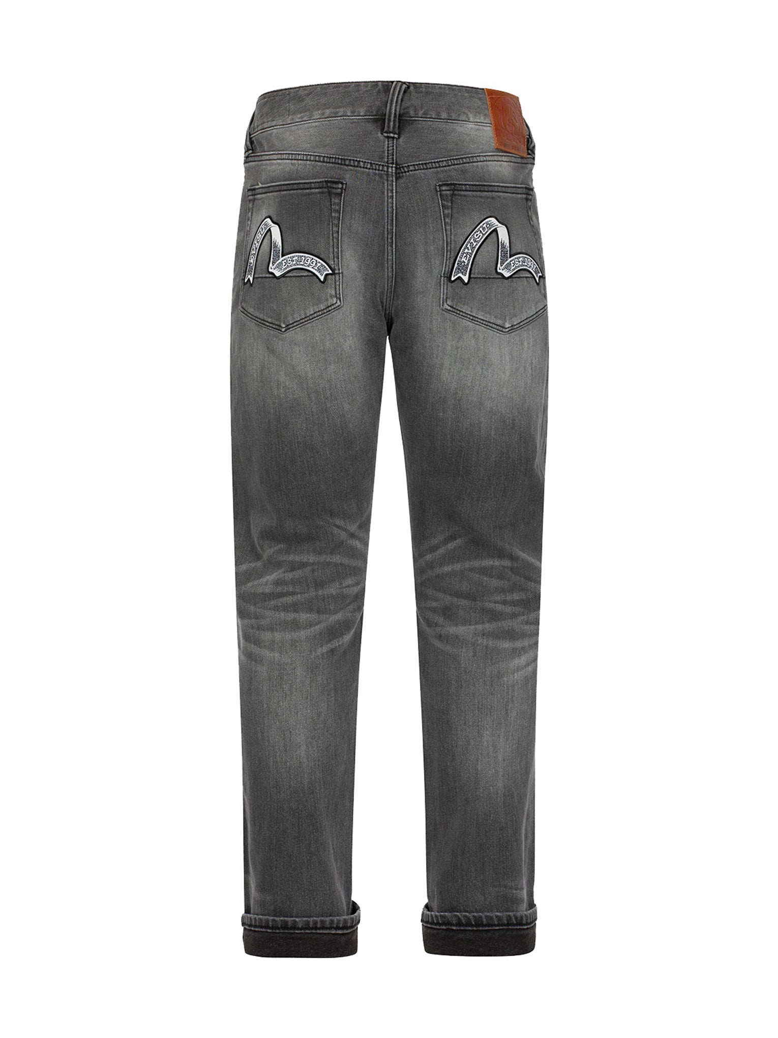 Washed Retro Ribbon Seagull Print Carrot Fit Jeans #2017 - 12