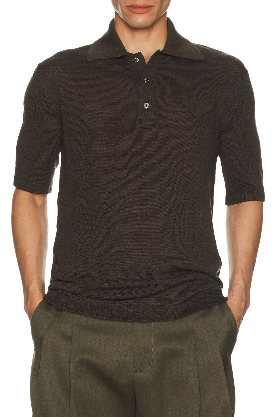 Lightweight Linen Triangle Pocket Polo - 3