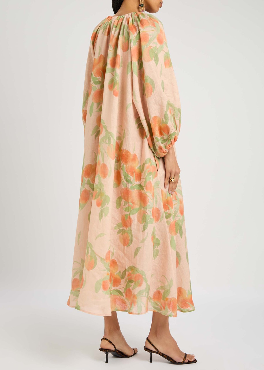 Bernadette Georgette Printed Linen Midi Dress - 3