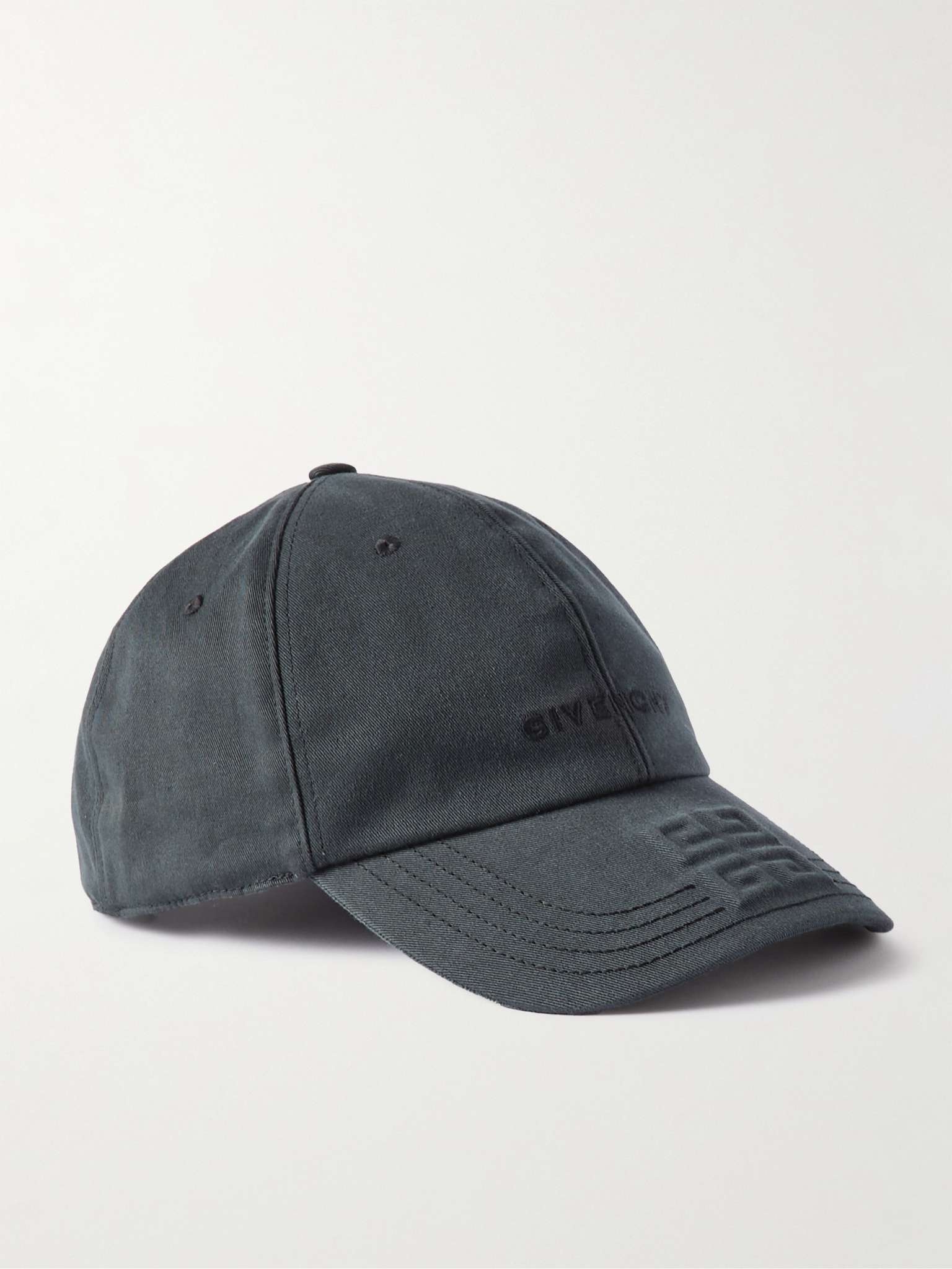 Logo-Embroidered Embossed Cotton-Twill Baseball Cap - 1