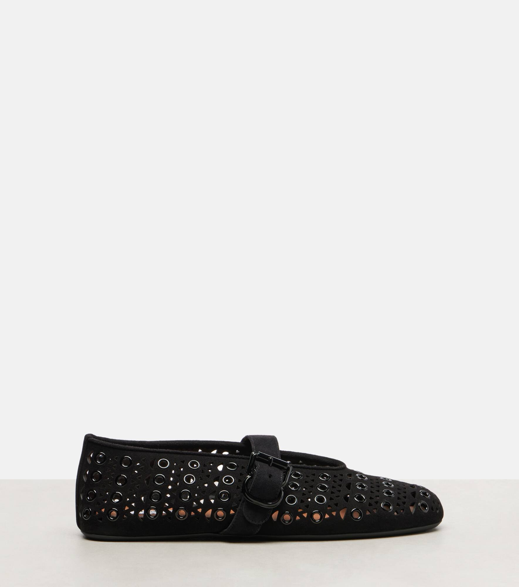 Embellished suede ballet flats - 4