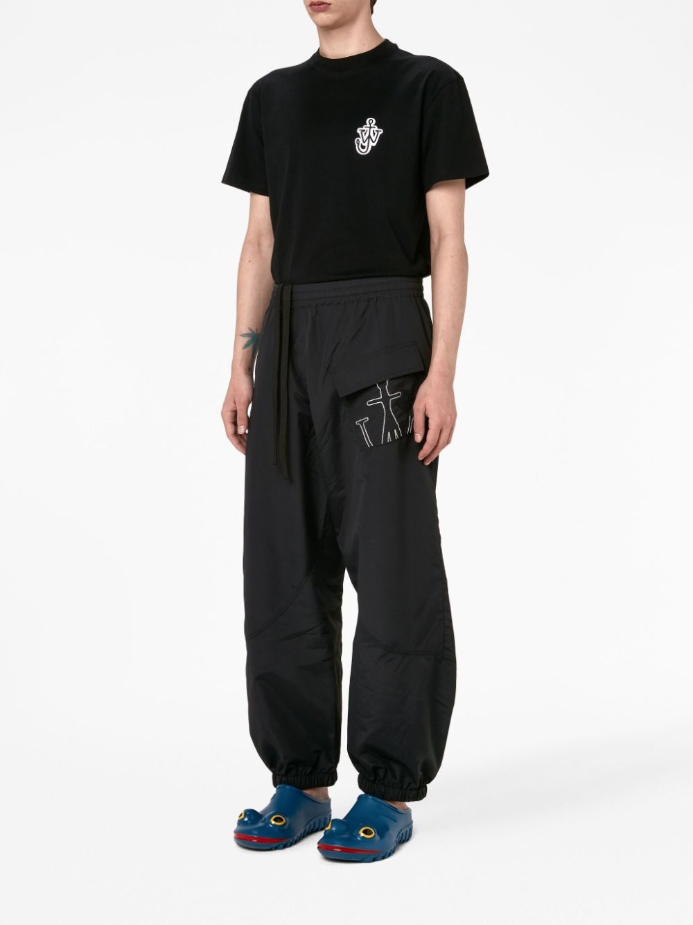 Anchor-embroidered twisted track pants - 3