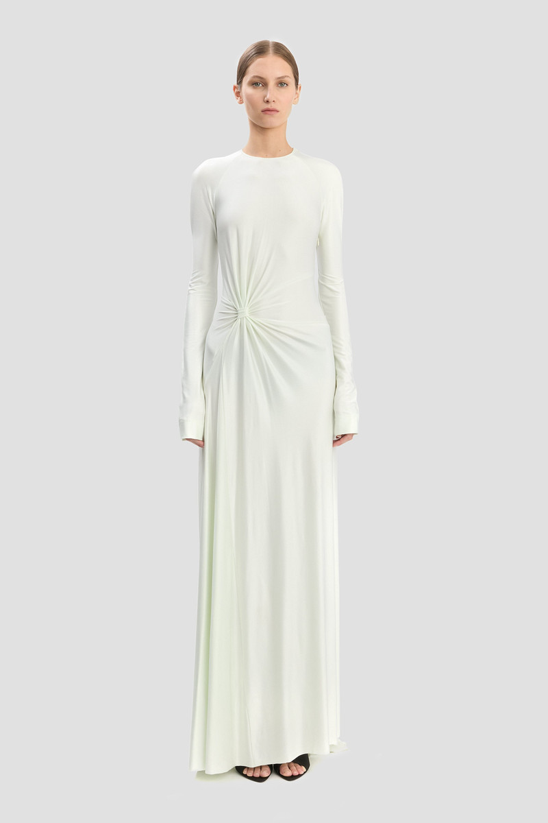 Victoria Beckham Twist Gown In Aloe outlook