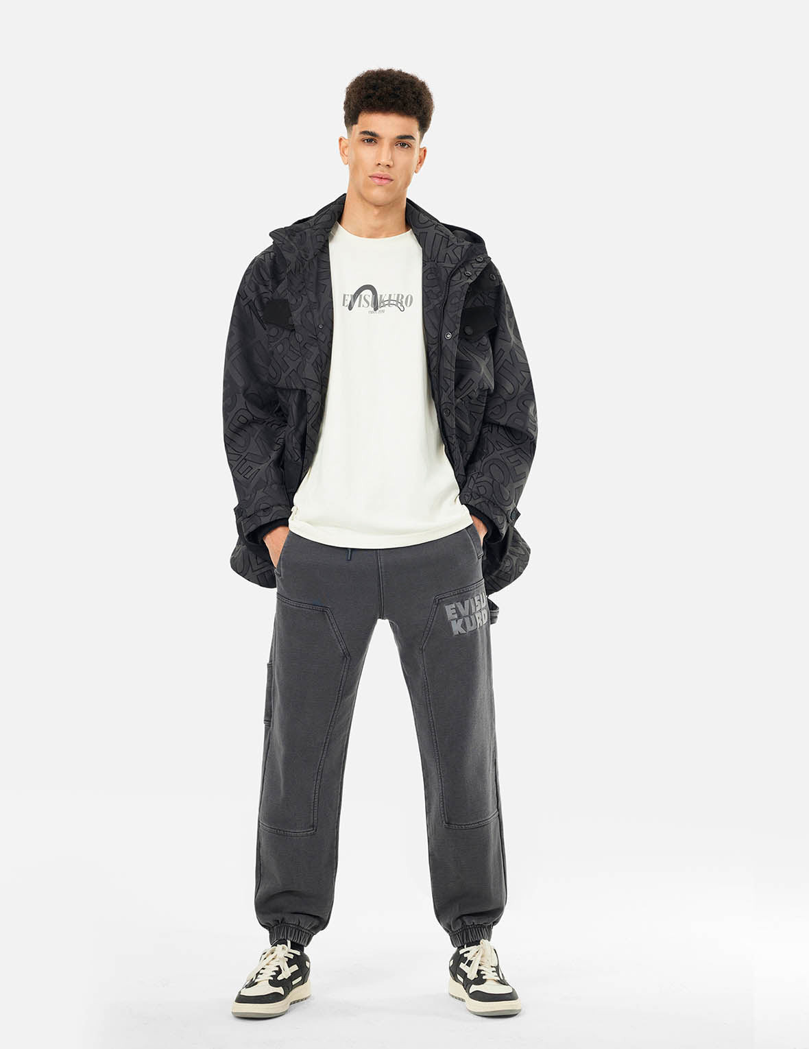 Allover Logo Jacquard and Multi Pocket Relax Fit Jacket - 3
