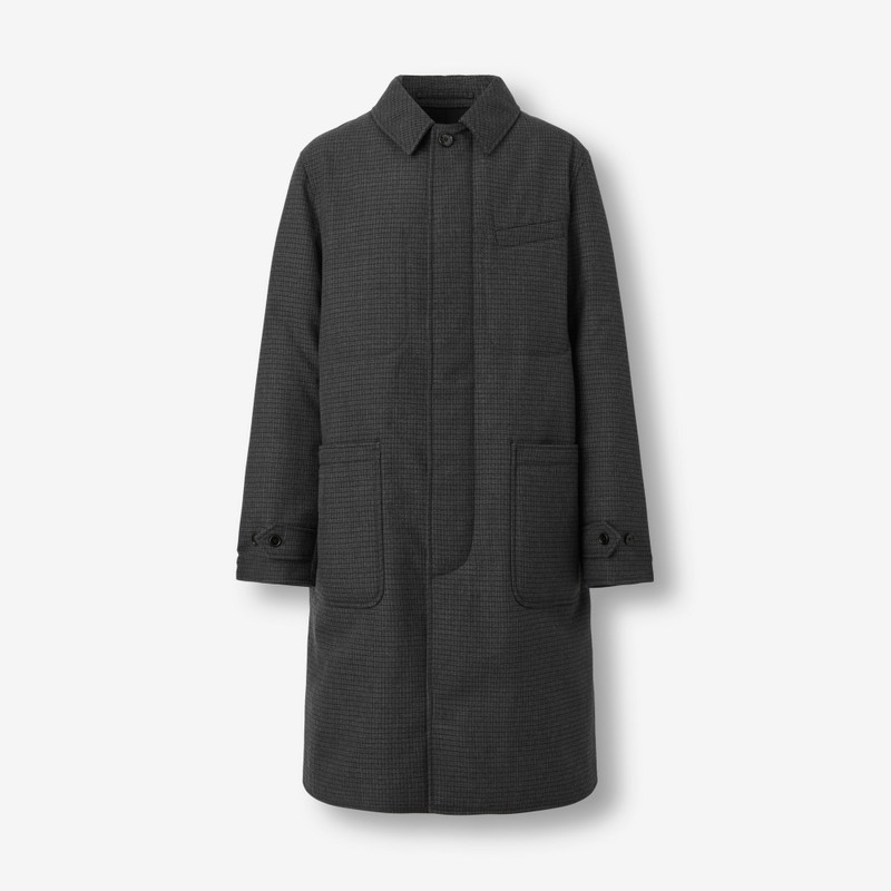 Micro Check Wool Car Coat 1