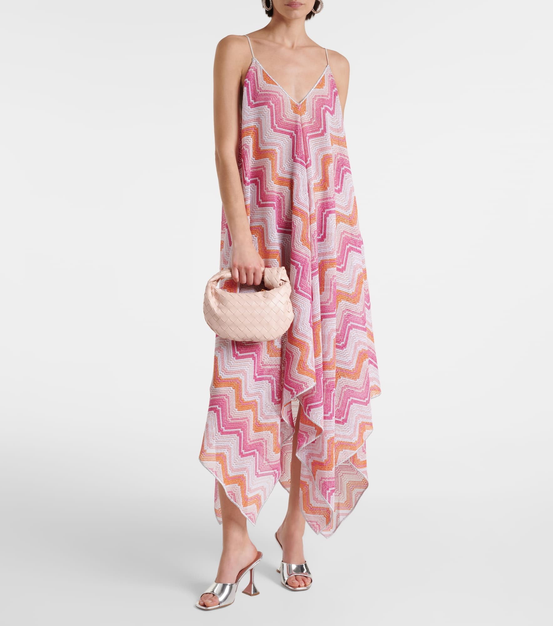 Asymmetric lamé maxi dress - 2