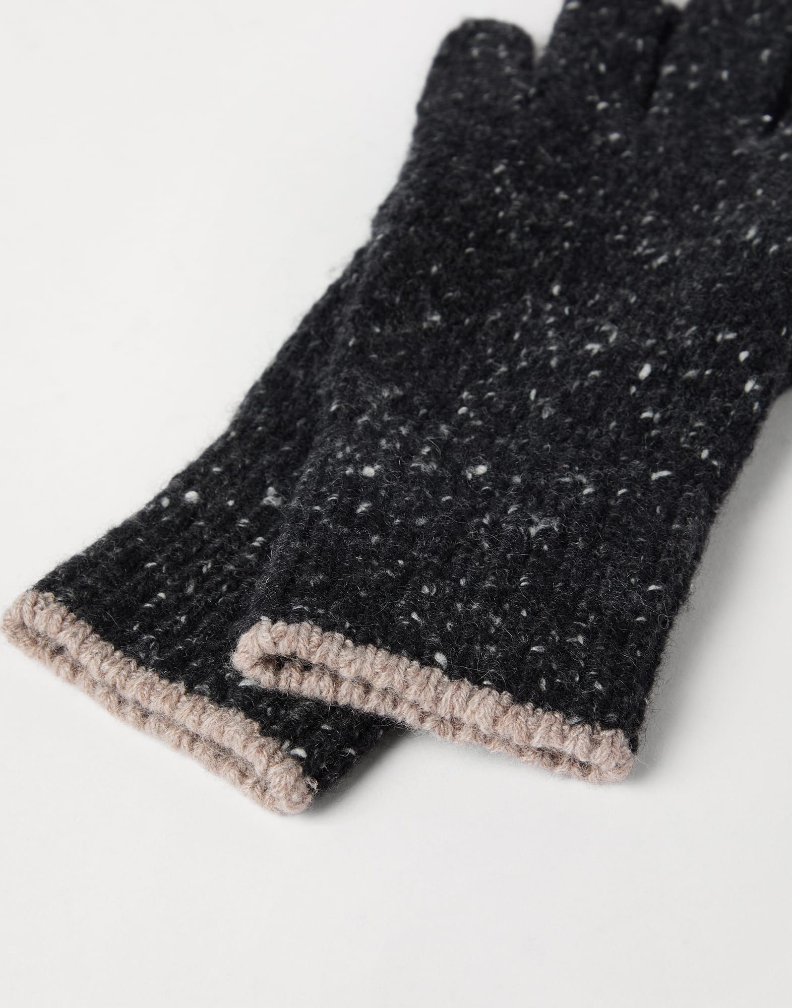 Flecked cashmere knit gloves - 2