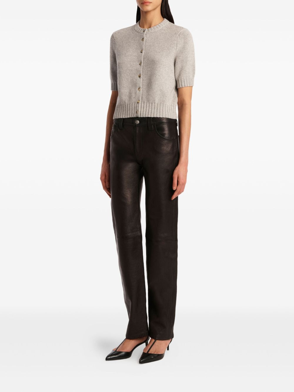 short-sleeve button-up cardigan - 2