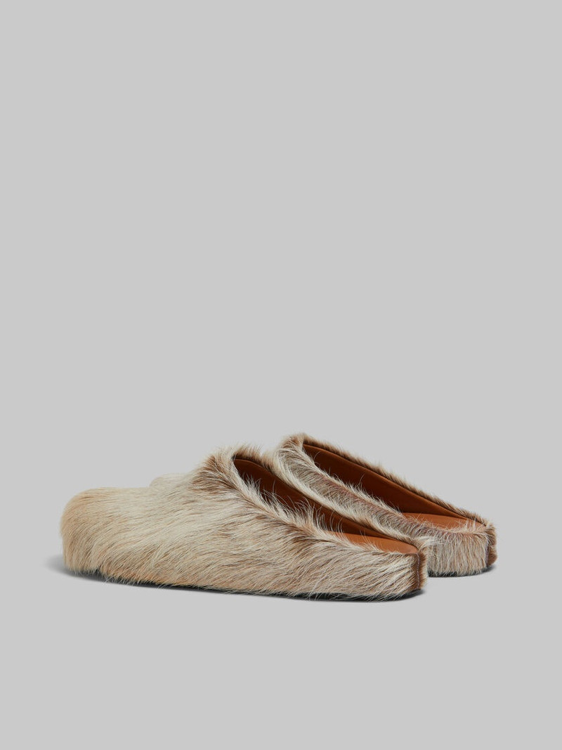 Marni BEIGE LONG HAIR CALFSKIN FUSSBETT SABOT outlook