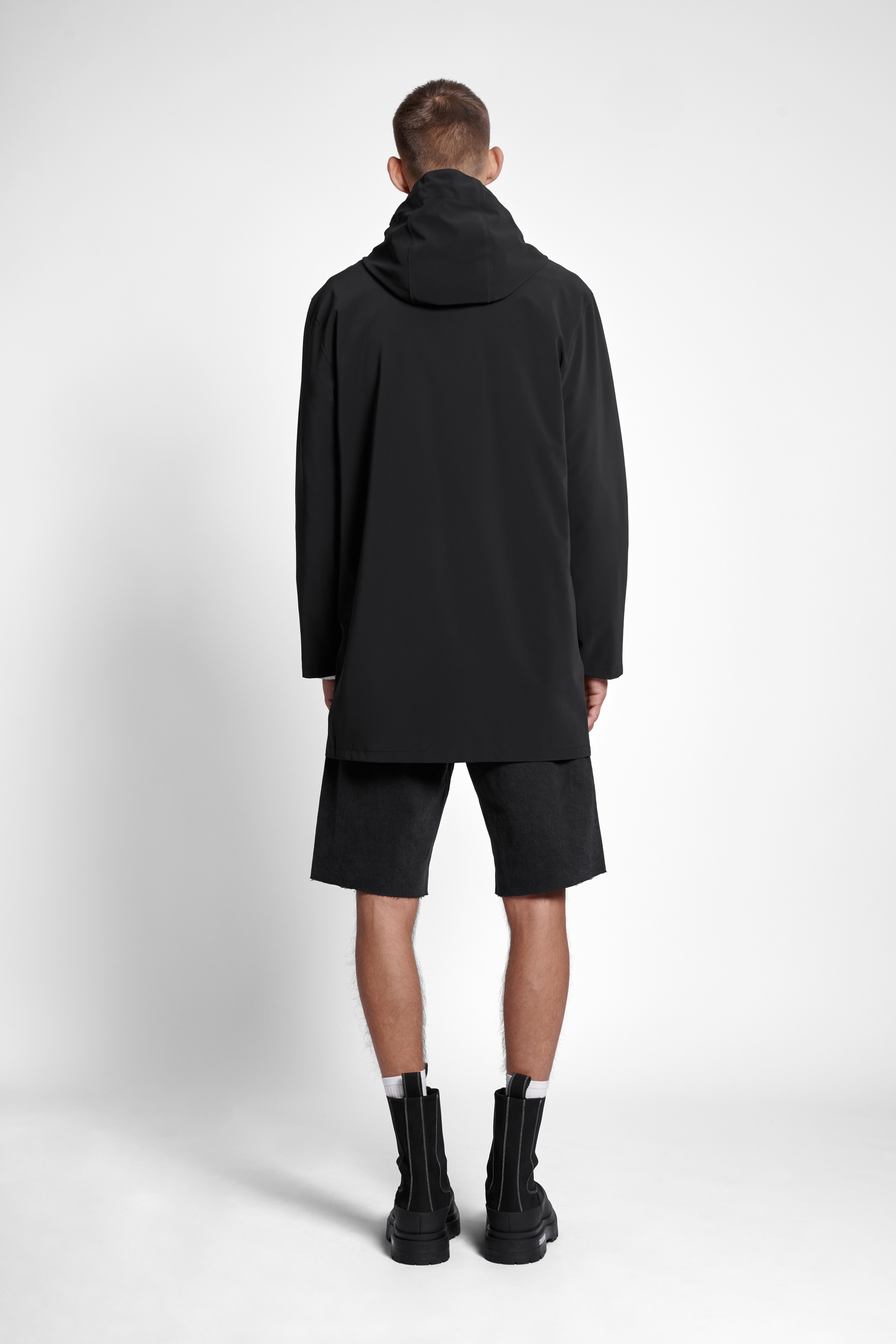 Stockholm Lightweight Matte Zip Raincoat Black - 4