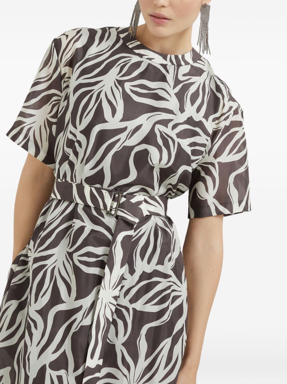 floral-print Monili-detail maxi dress - 5