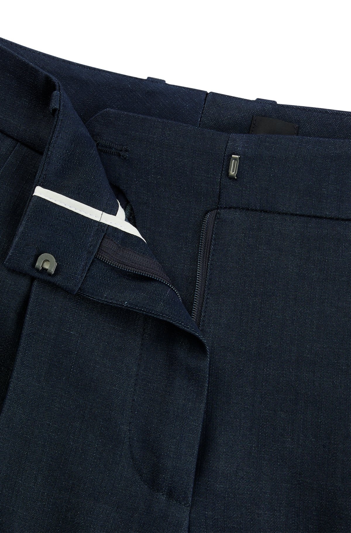 REGULAR-FIT TROUSERS IN DENIM-EFFECT TWILL - 6