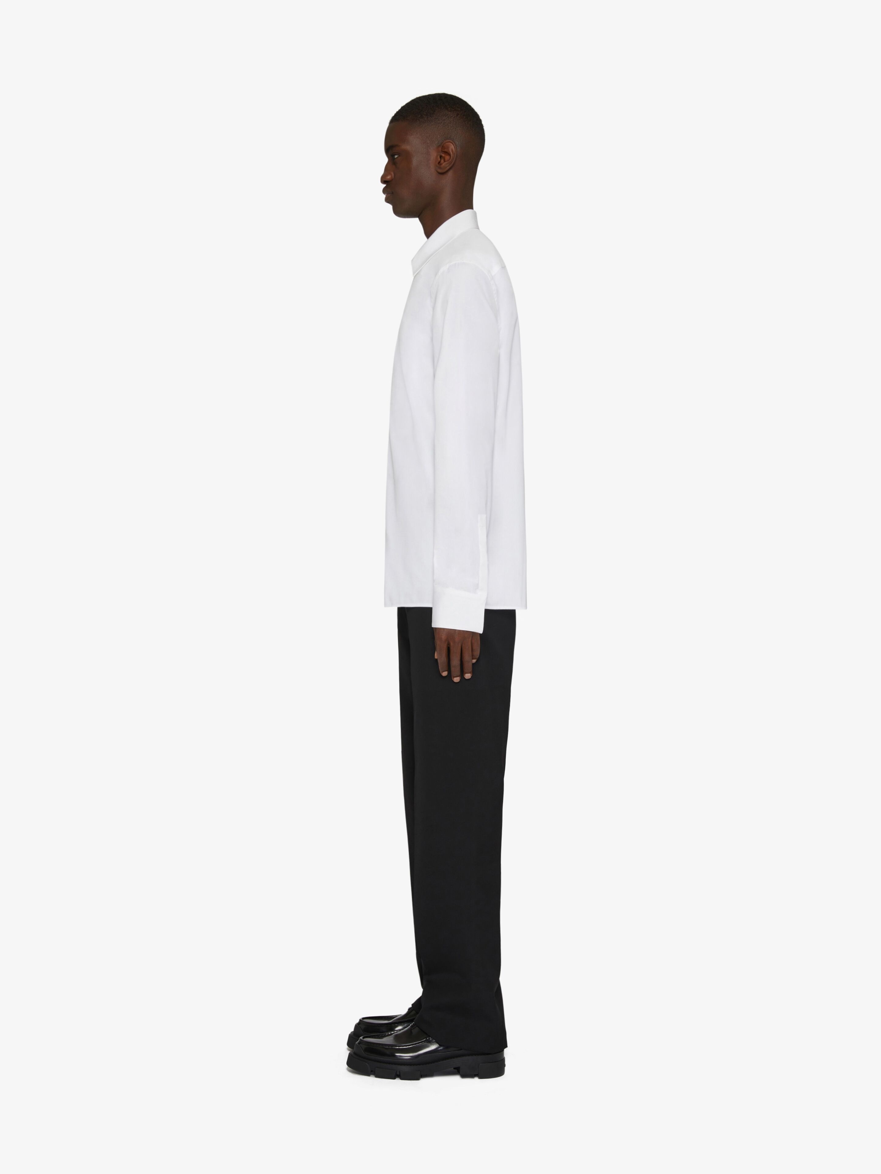 BOXY FIT ZIPPED SHIRT IN COTTON POPLIN - 3