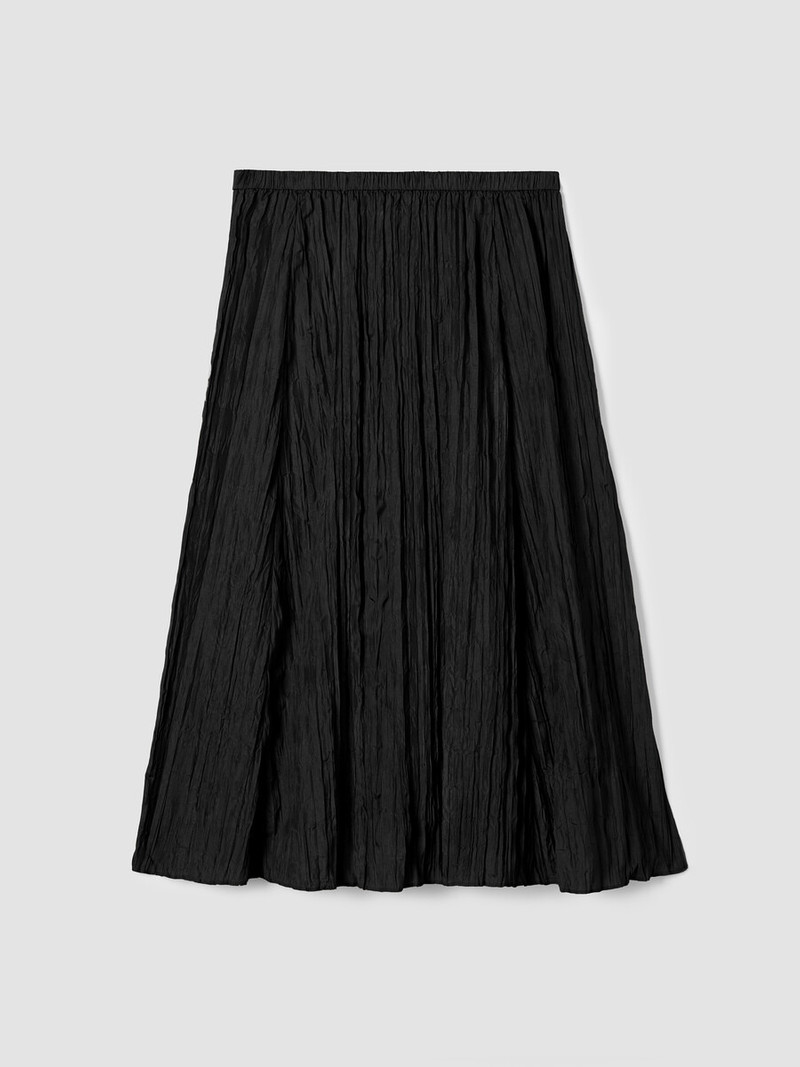Crushed Silk Flared Skirt 1