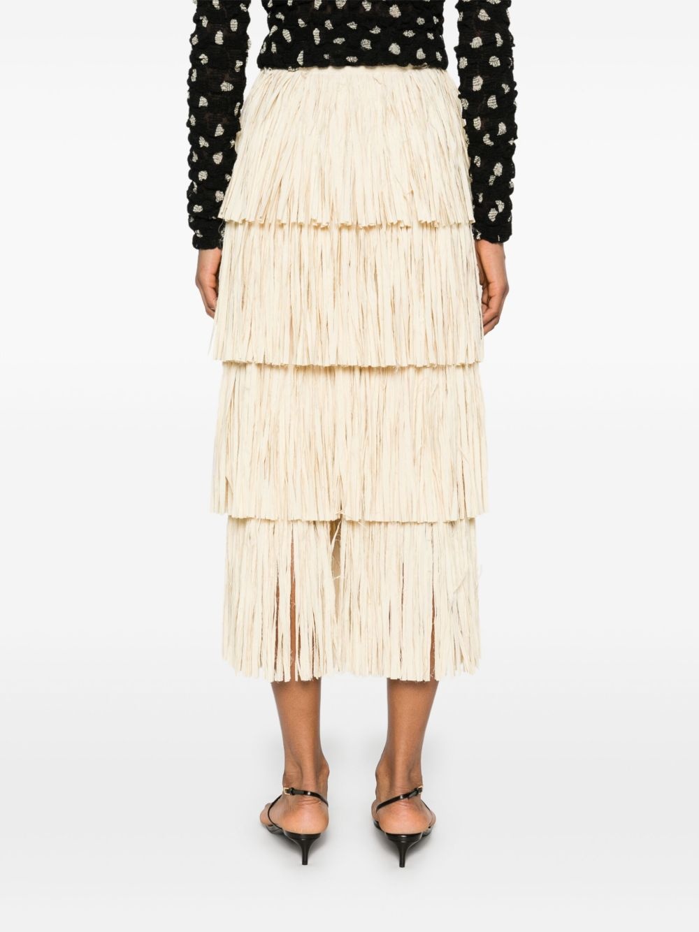 fringed midi skirt - 4