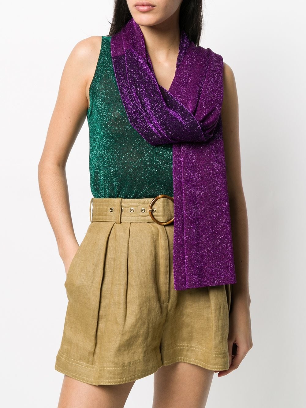 metallic threaded scarf - 2