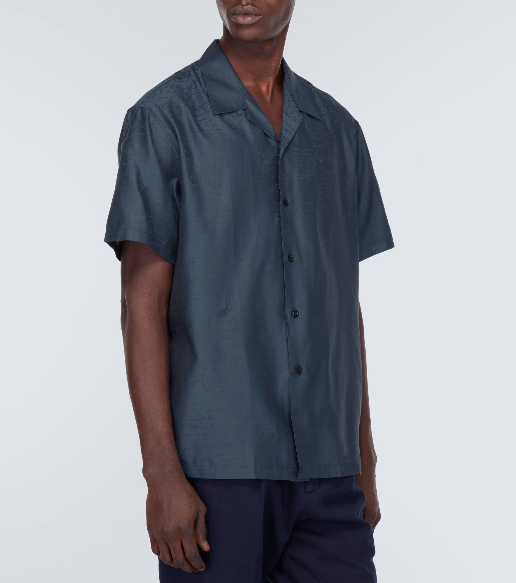 Printed silk and cotton shirt - 3