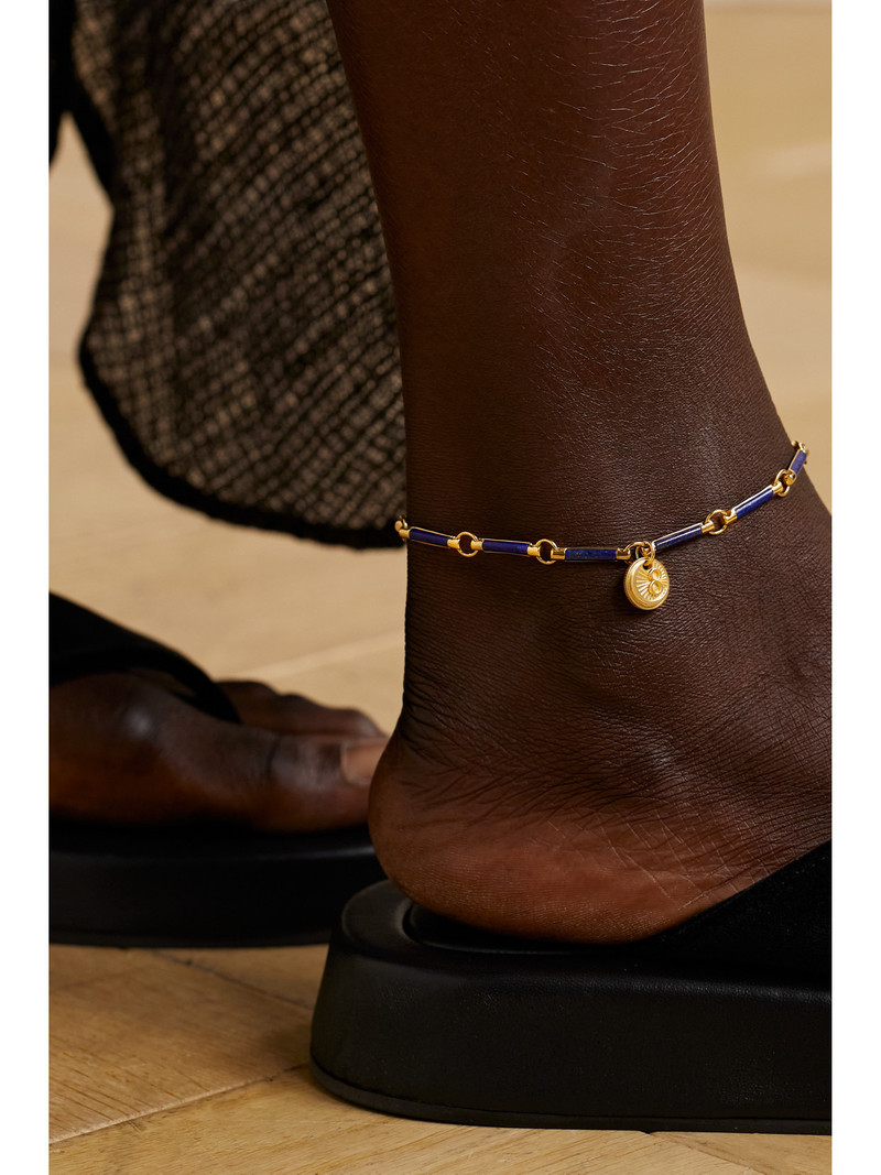 FOUNDRAE Karma 18-karat Gold Lapis Lazuli Anklet outlook
