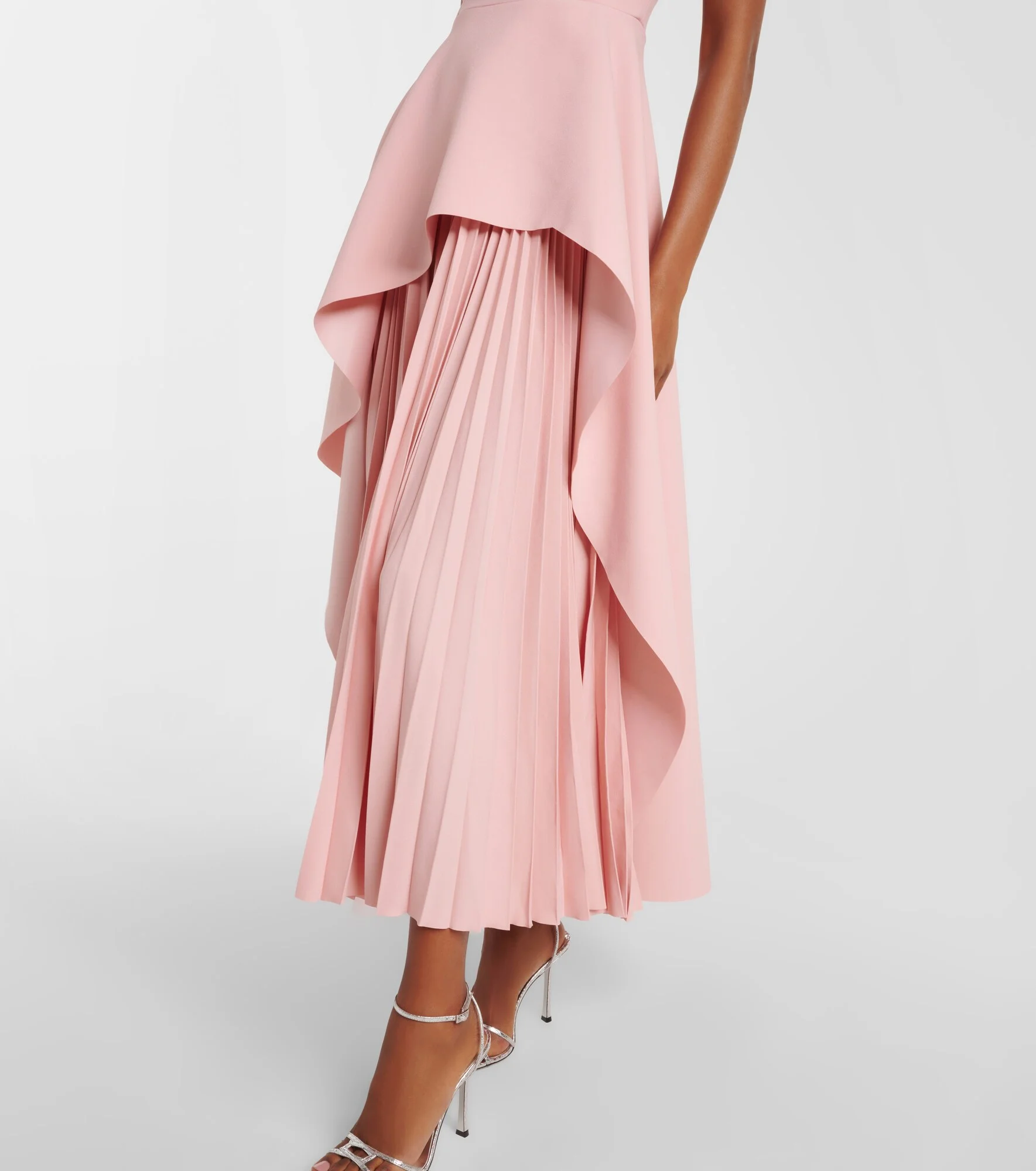 solace london severny pleated layered midi dress - P01171761 Pink