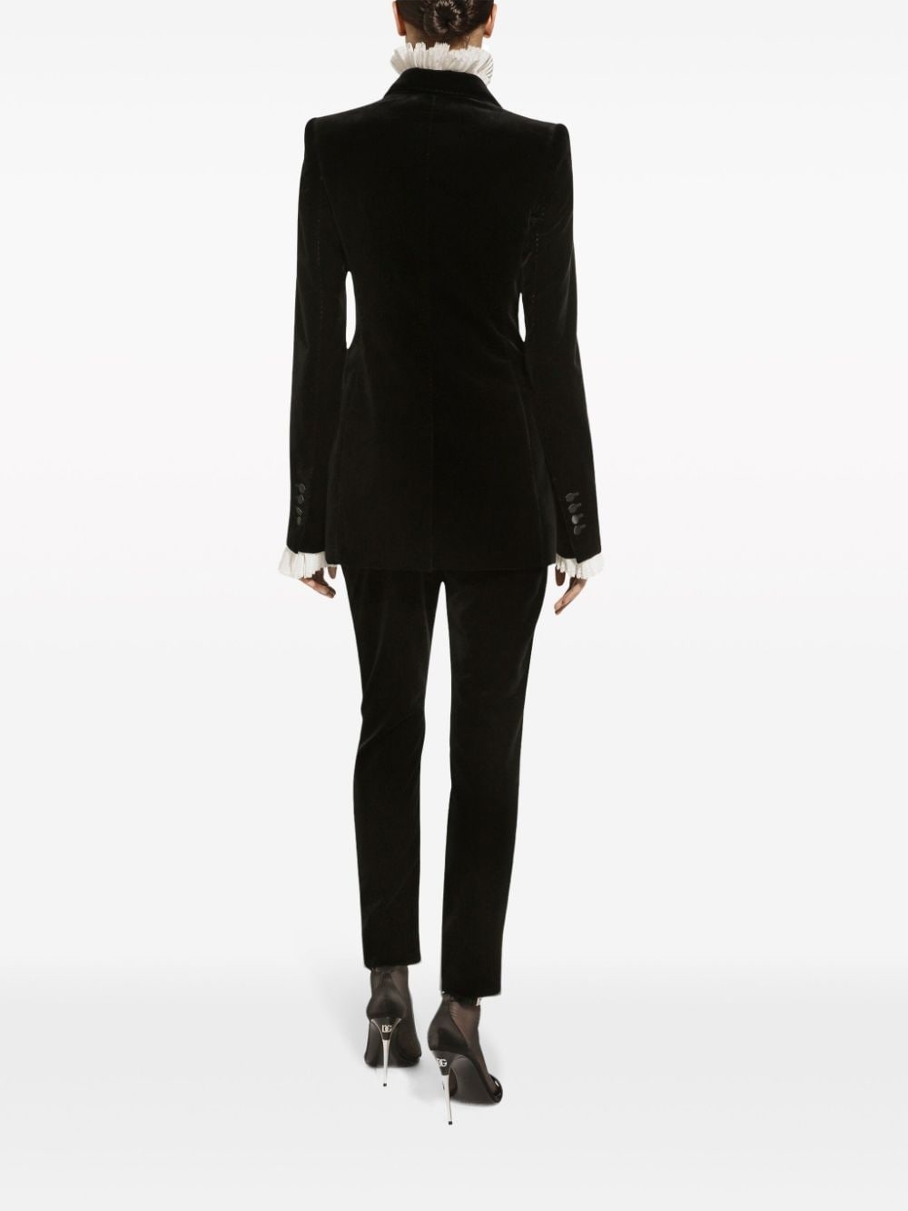 high-waisted velvet trousers - 4