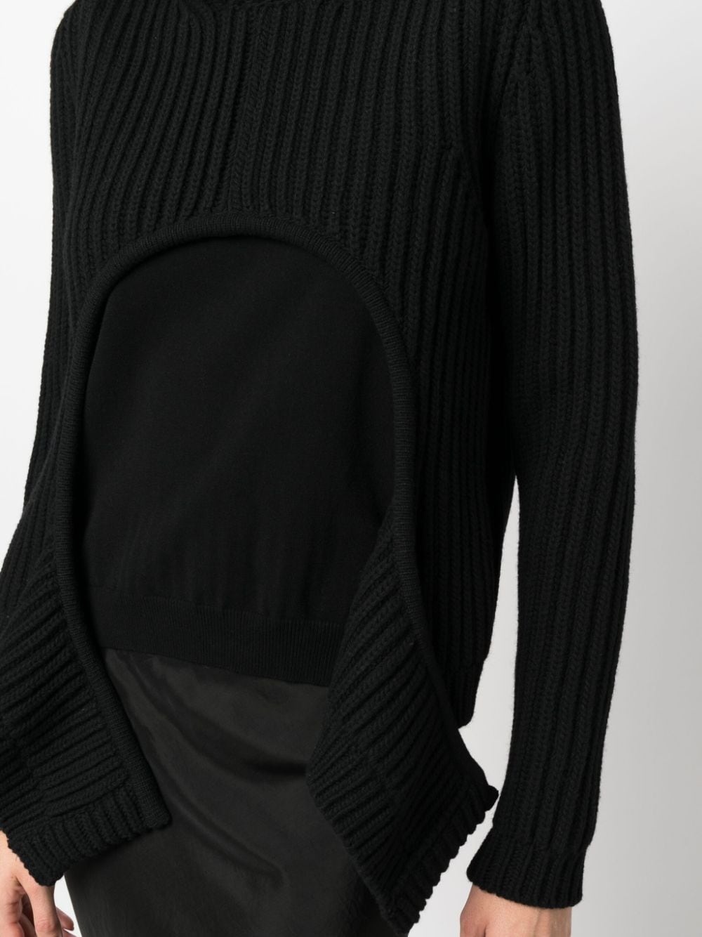 layered ribbed-knit jumper - 5