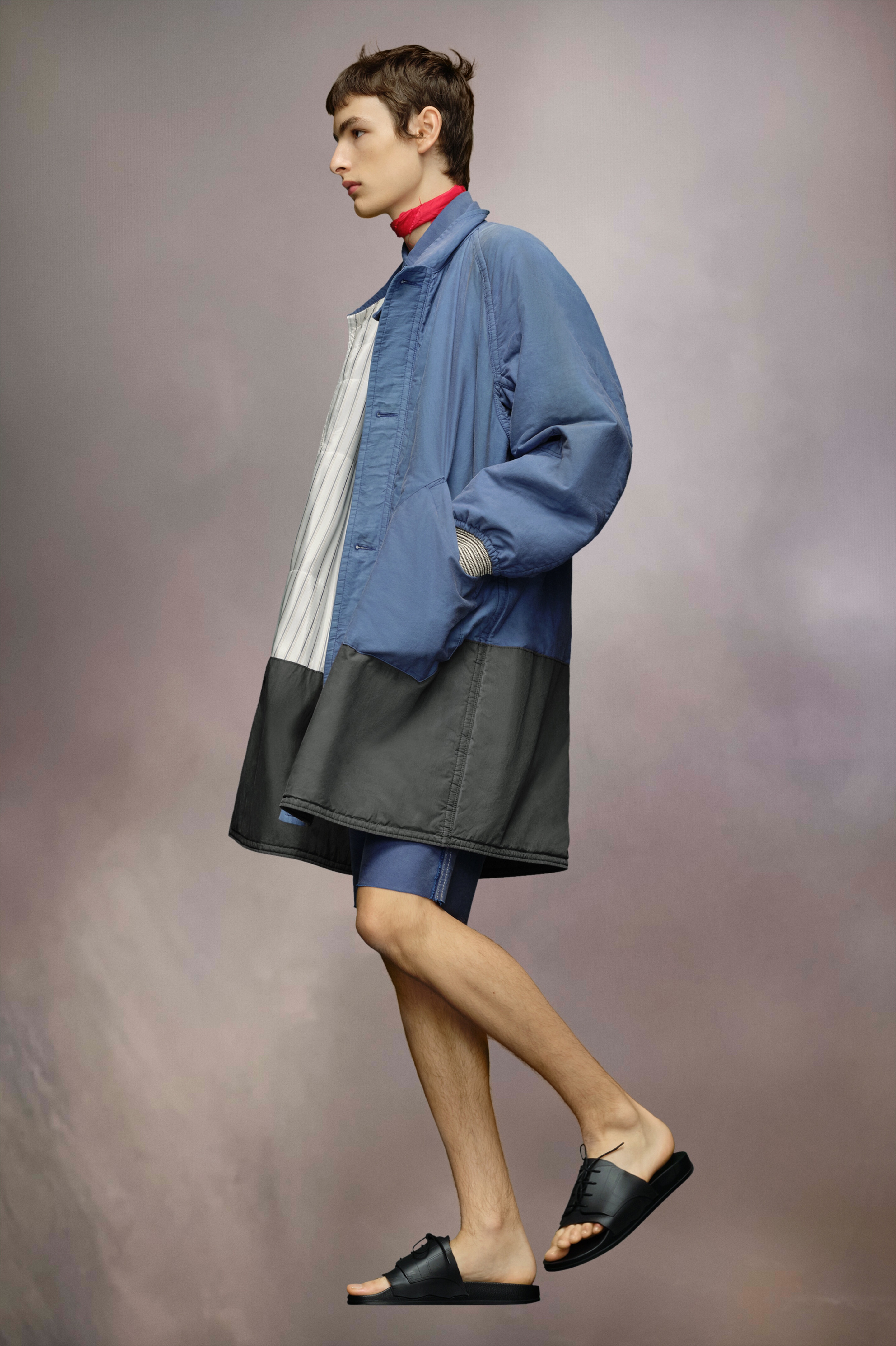 Patchwork cotton twill caban jacket - 3