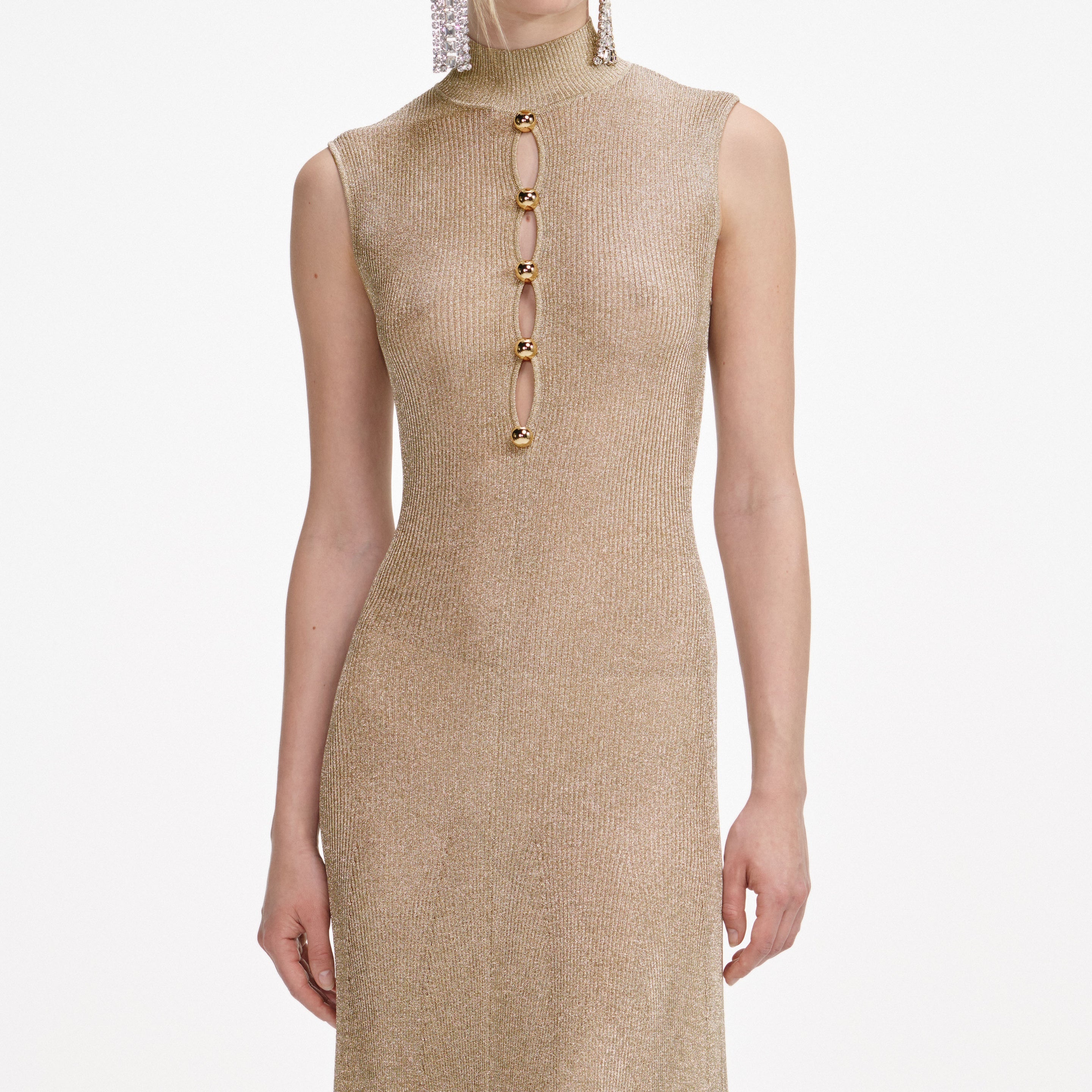 Gold Lurex Knit Maxi Dress - 4