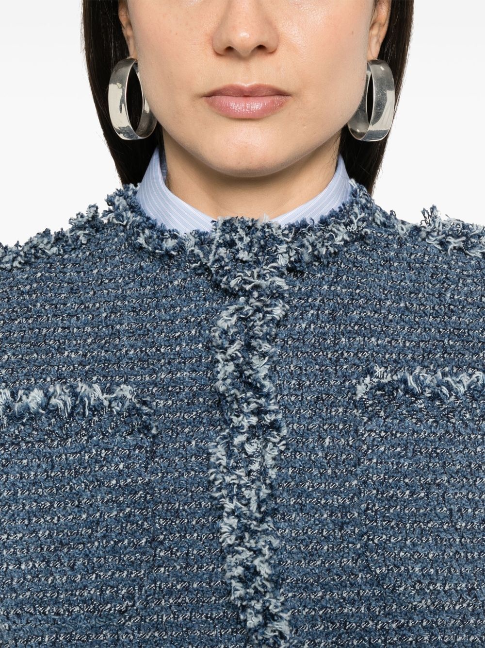panelled tweed jacket - 5