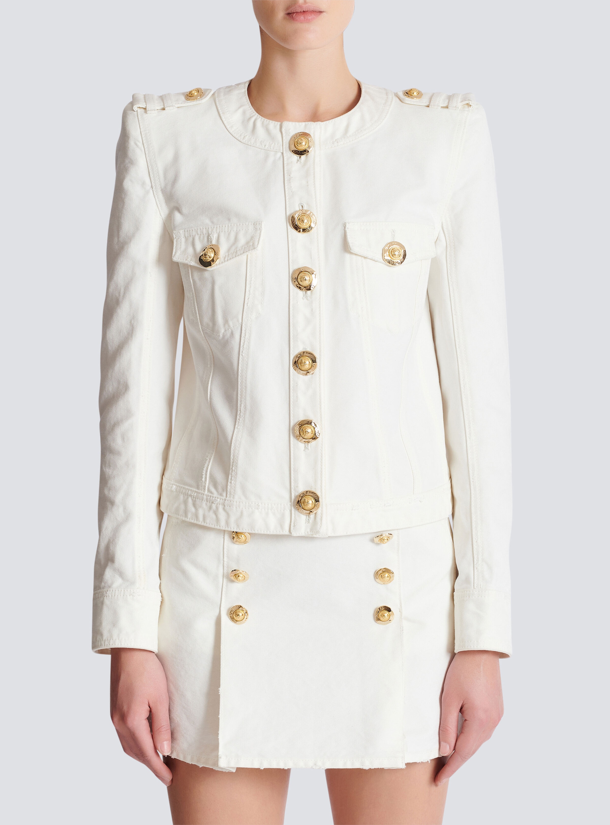 Cropped cotton canvas jacket - 5