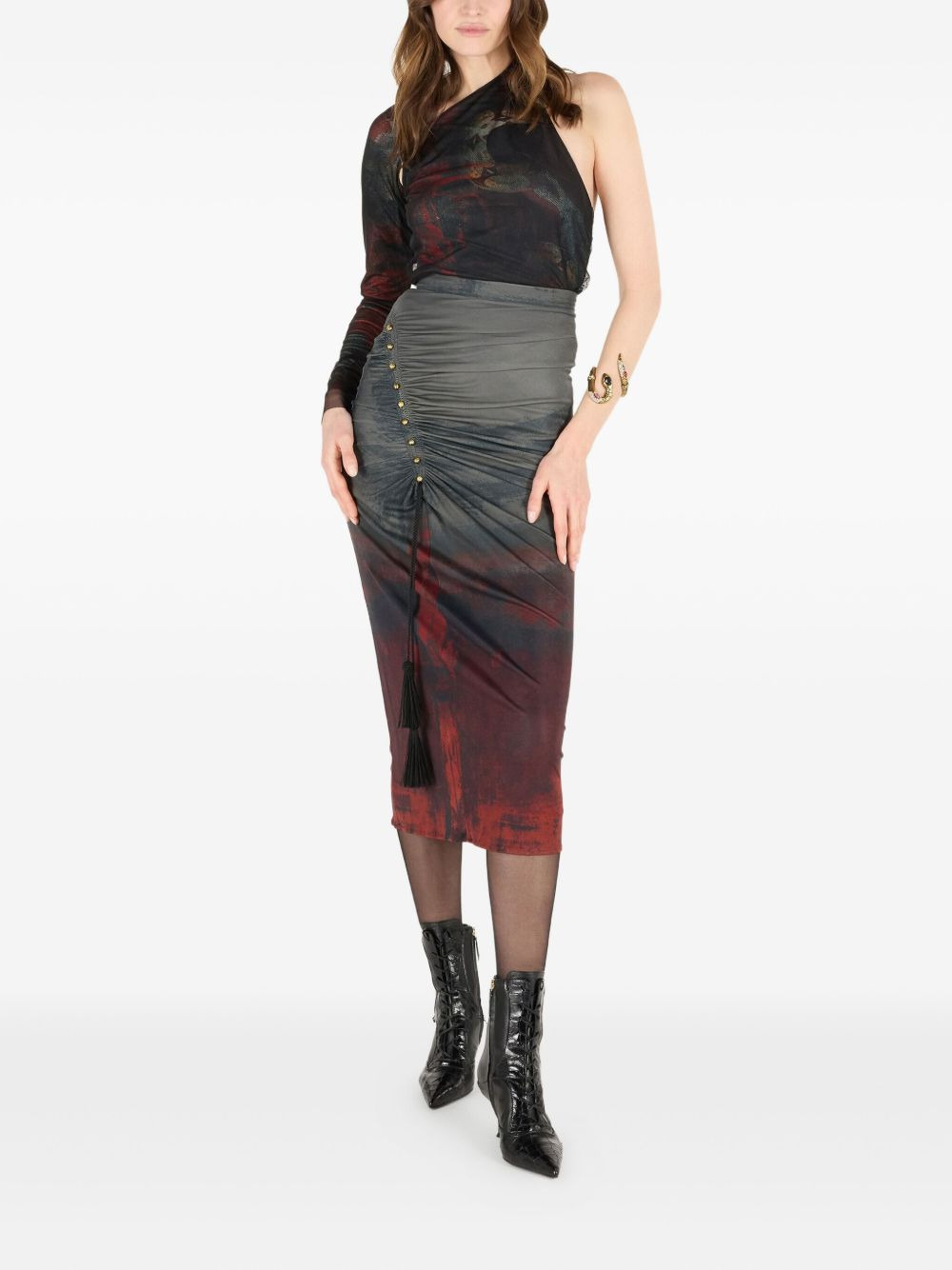 tassel-embellished drawstring skirt - 2