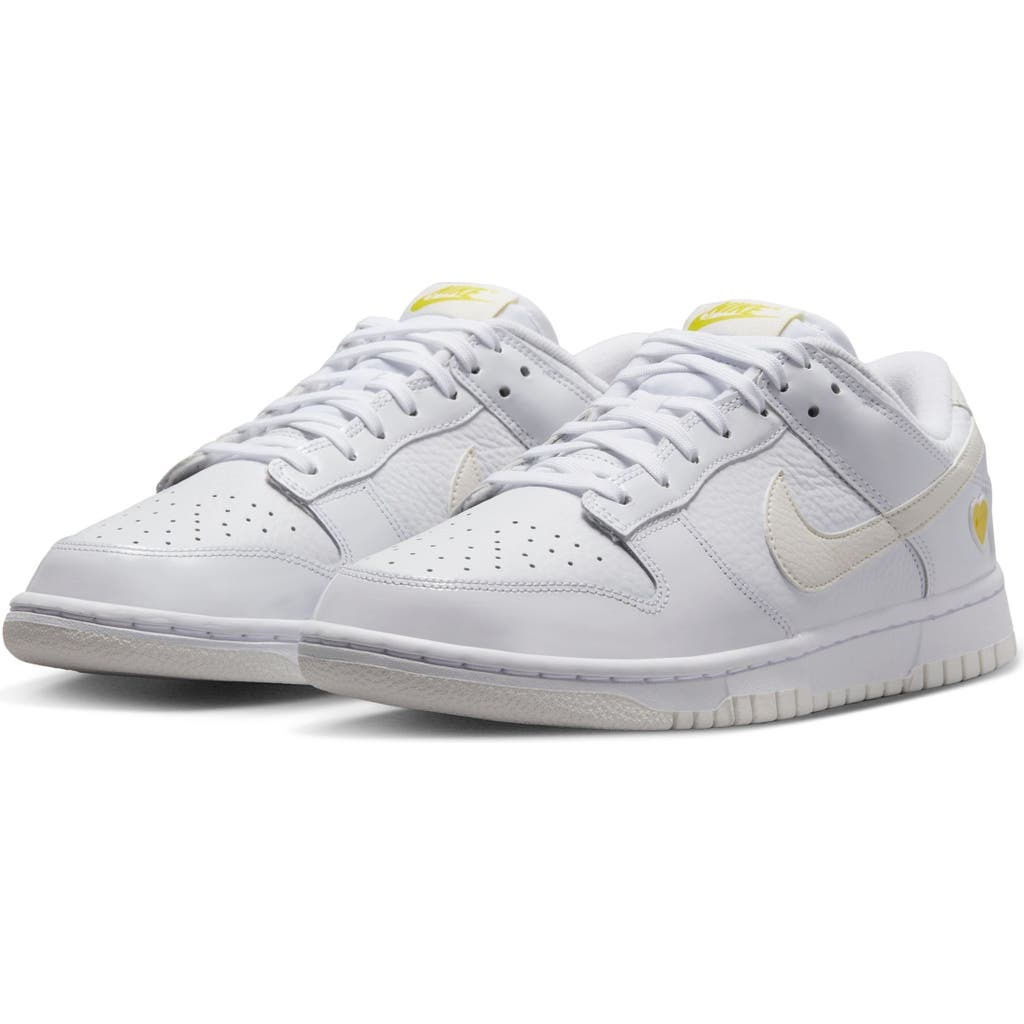 Nike Dunk Low Basketball Shoe in White/Sail/Opti Yellow at Nordstrom - 1