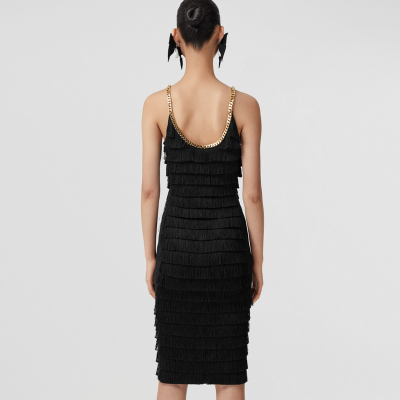 Chain Trim Fringed Sleeveless Dress 3