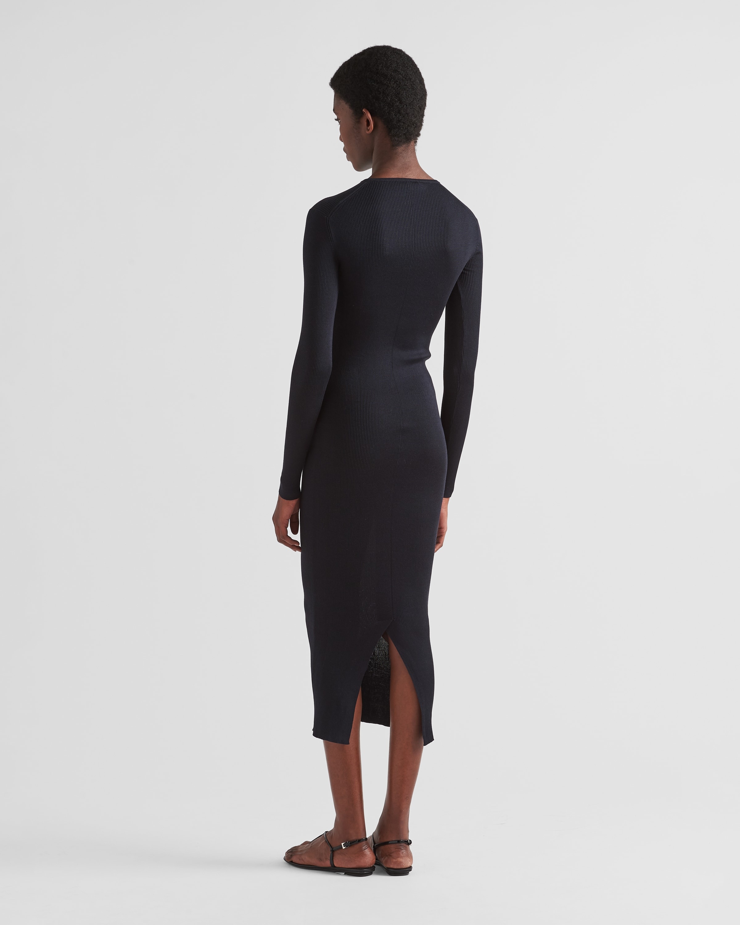 Long silk knit dress - 5