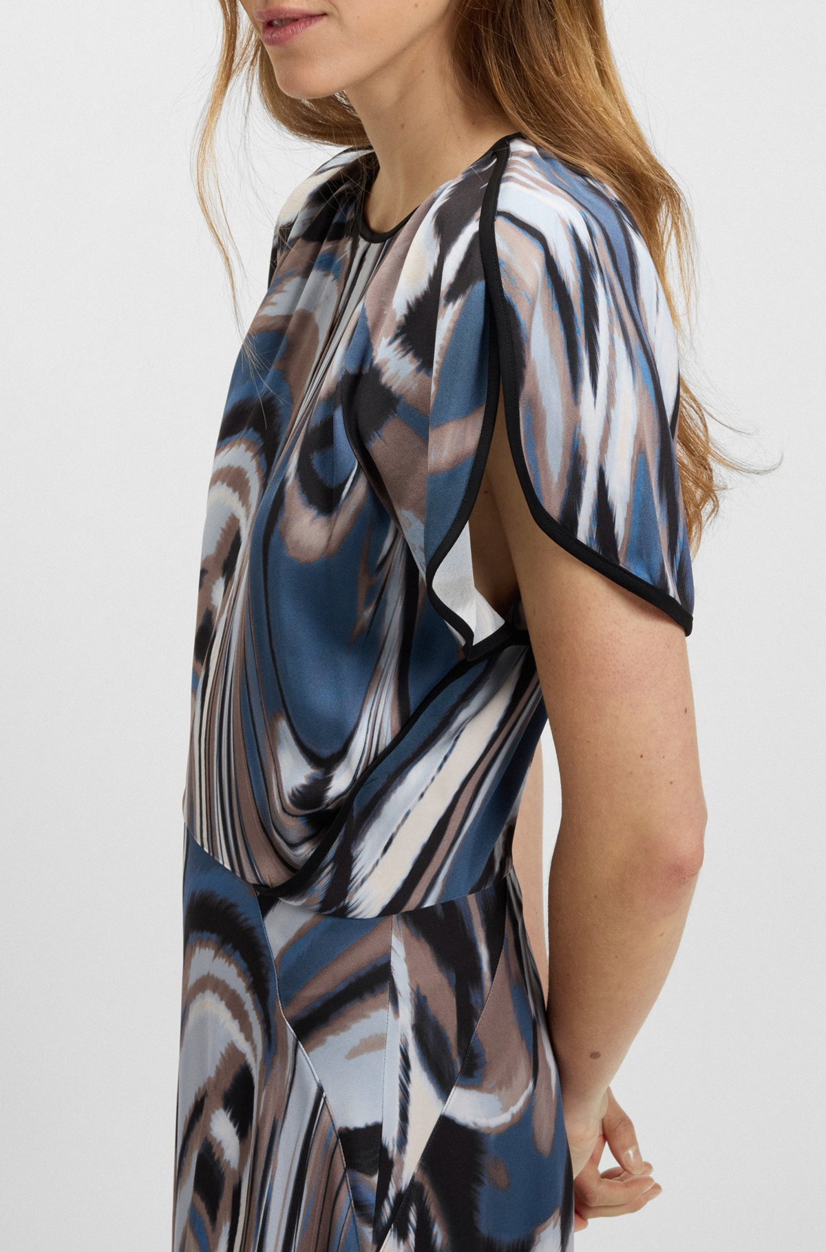 SATIN DRESS WITH SWIRL PRINT - 6