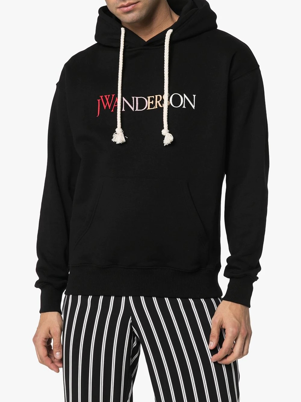 logo embroidered hoodie - 3