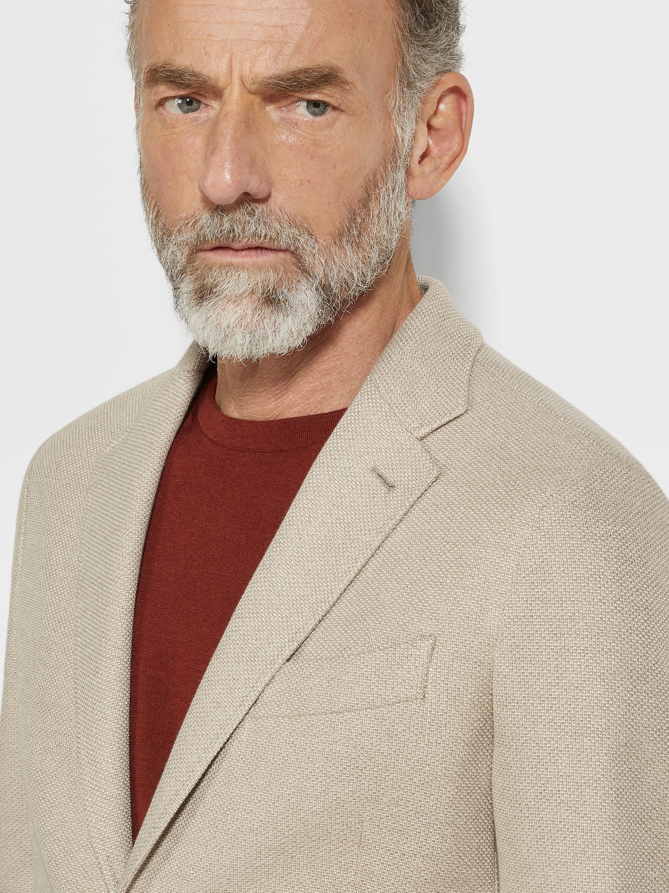LIGHT TAUPE JERSEYWEAR COTTON JACKET - 3