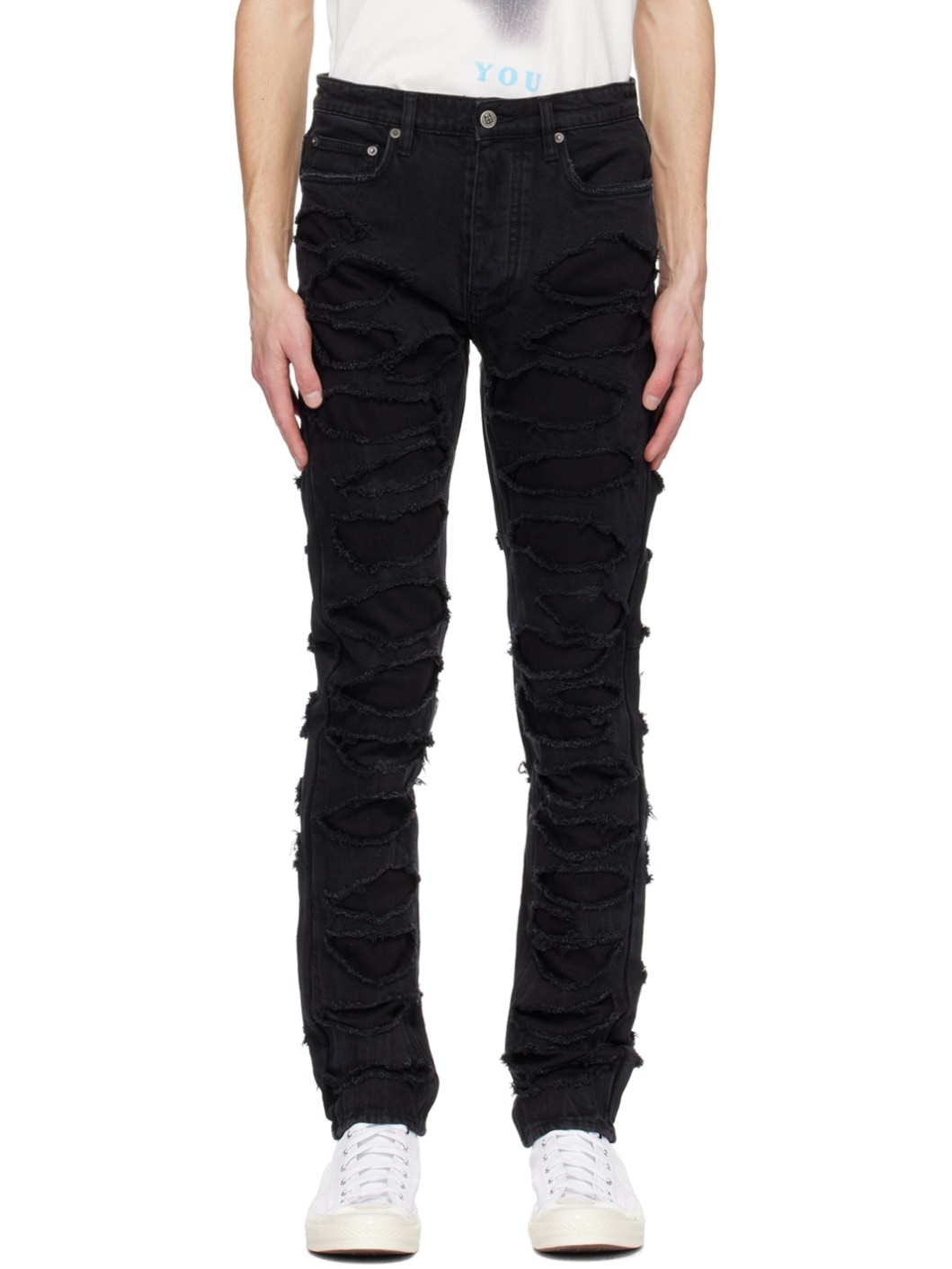Black Trippie Redd Edition Chitch Shredded Jeans - 1