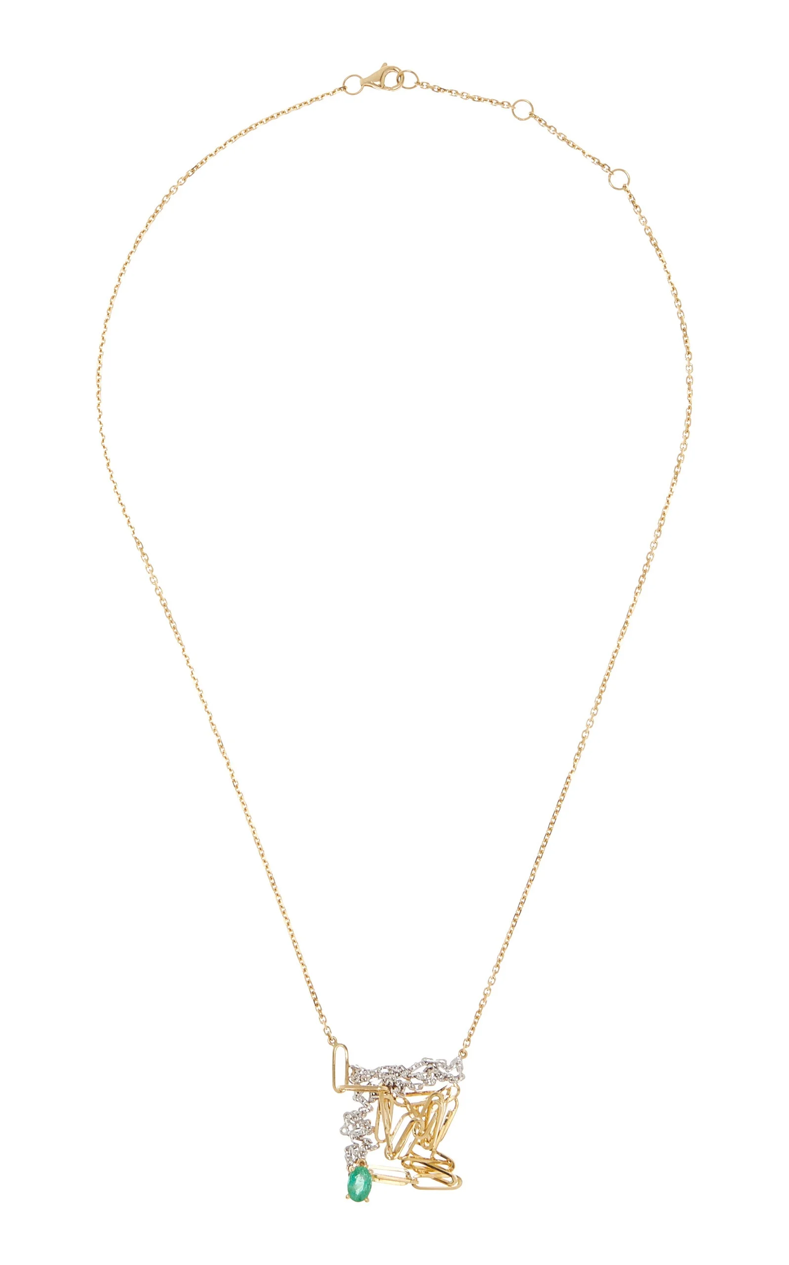 Tangled 18K Yellow Gold Diamond Necklace gold - 1